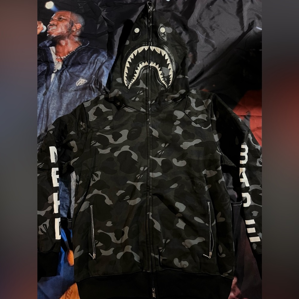 BAPE x NBHD collab zip up hoodie L
